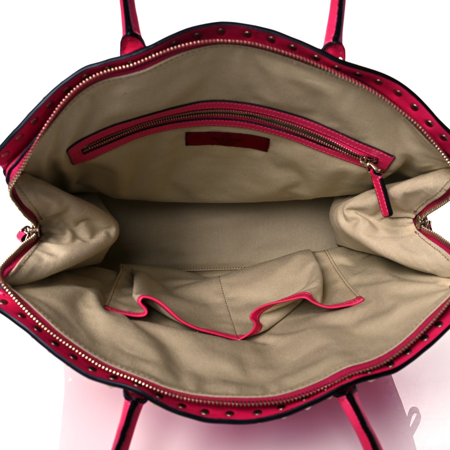 Valentino Garavani Vitello Rockstud Dome Shopper Pop Fuxia 5 of 10