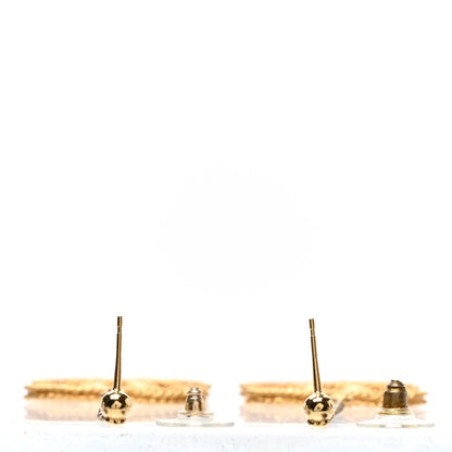 Chanel CC Drop Earrings Matte Gold 3 of 5