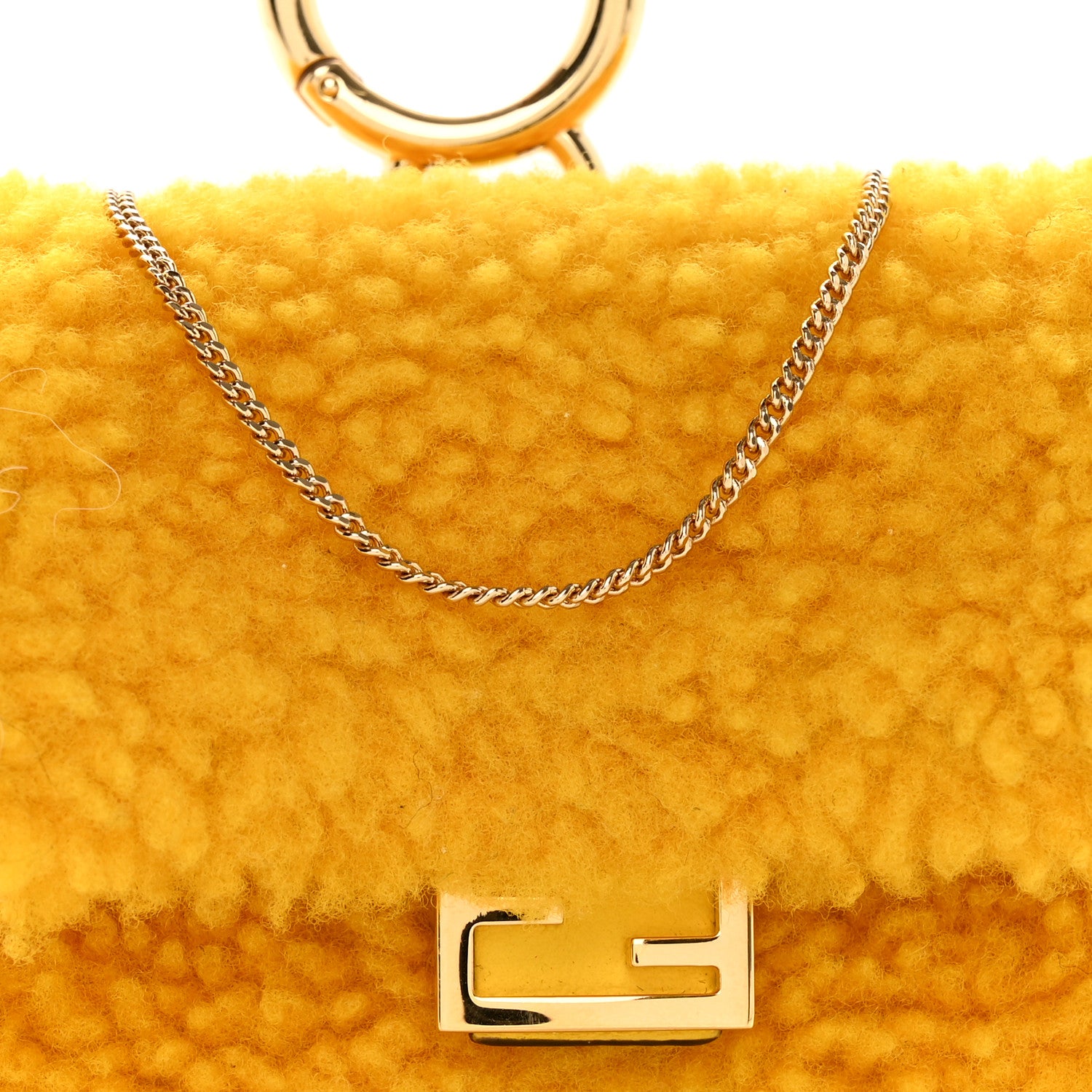 Fendi Shearling Vitello Grace Nano Baguette Charm Narciso 7 of 12