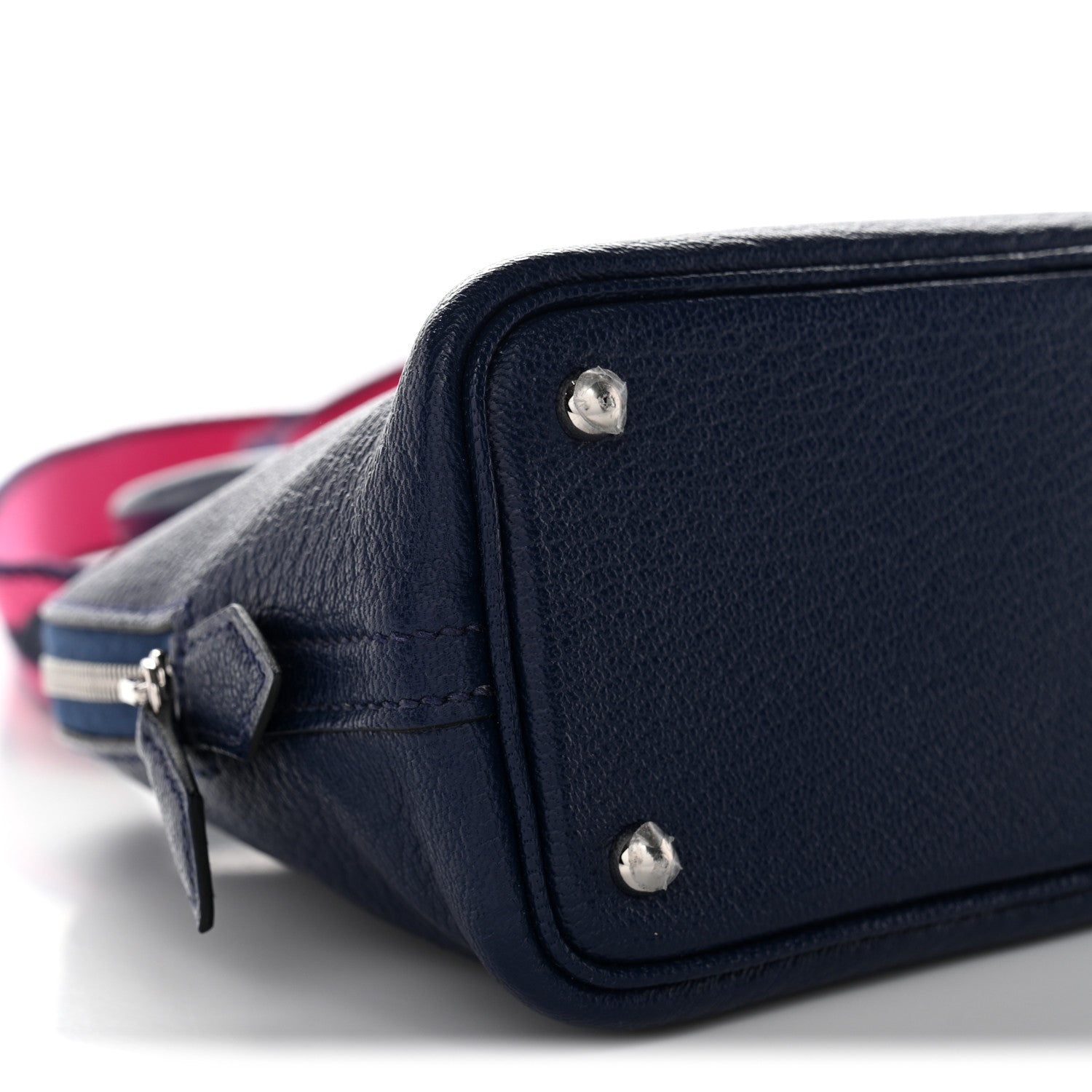 Hermes Chevre Mysore Mini 1923 Bolide Bleu Saphir Rose Shocking 8 of 9