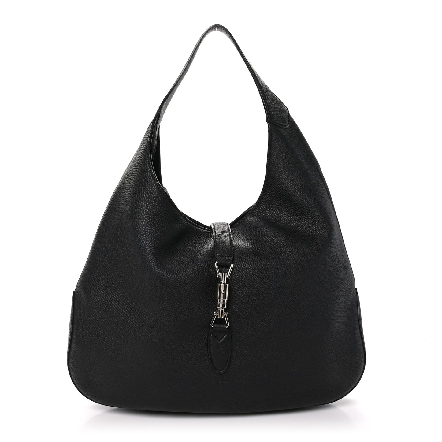 Soft Grained Calfskin Large Jackie Hobo Black