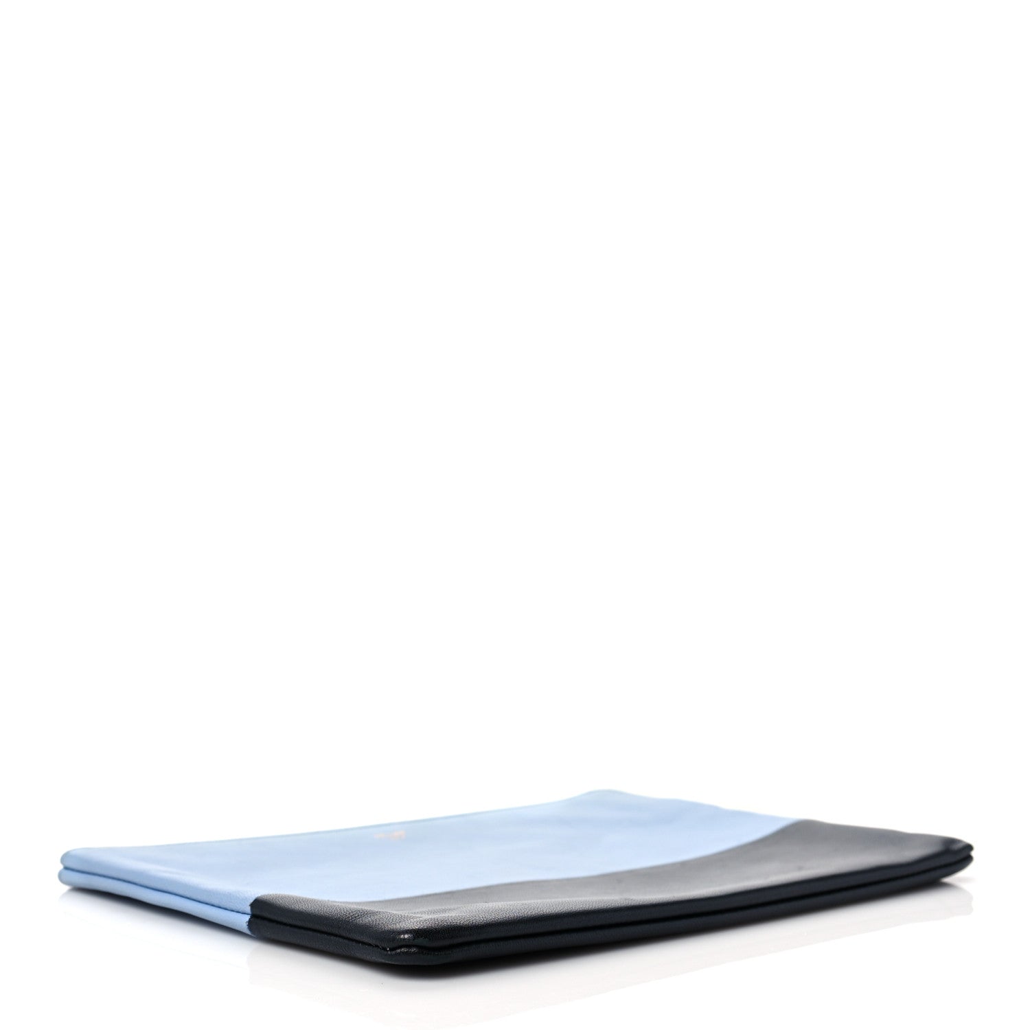 Celine Smooth Lambskin Bi-Color Solo Clutch Pouch Blue Black 5 of 10