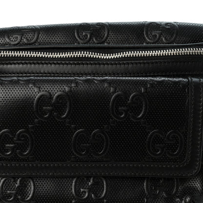 Gucci Calfskin GG Tennis Embossed Pocket Belt Bag Black 7 of 9
