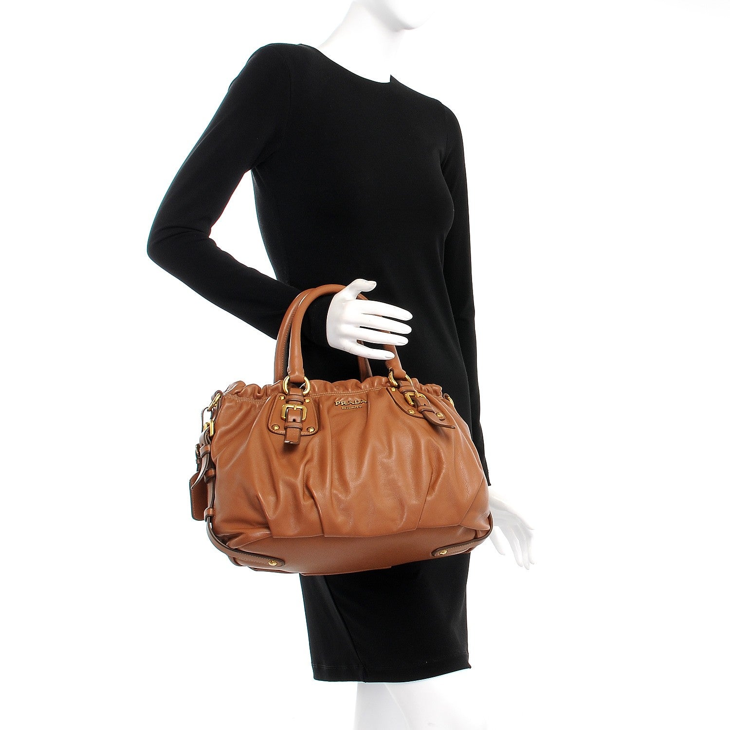 Prada Soft Calf Tote Caramel 3 of 9