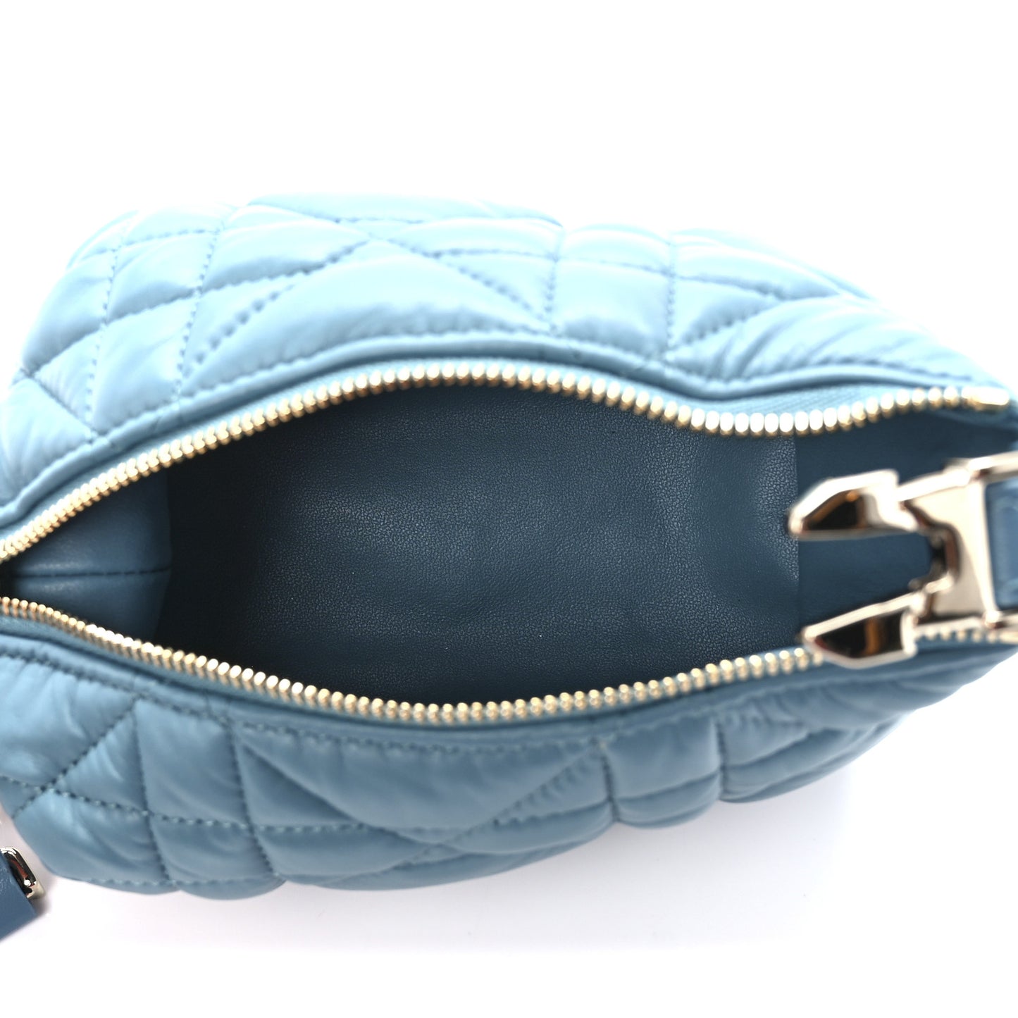 Calfskin Macrocannage Small Diortravel Nomad Pouch Horizon Blue