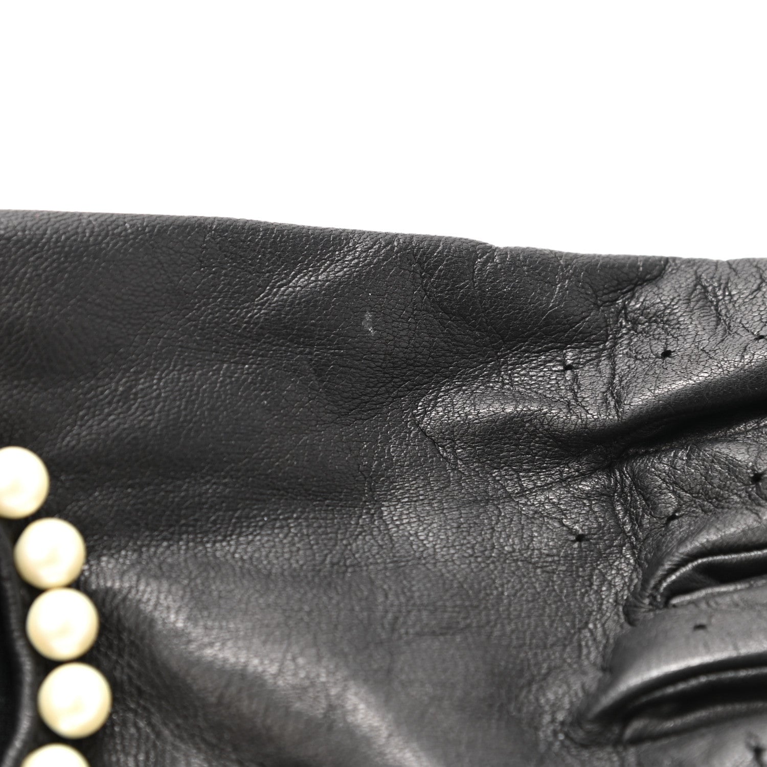 Gucci Nappa Pearl Gloves 8.5 L Black 4 of 4