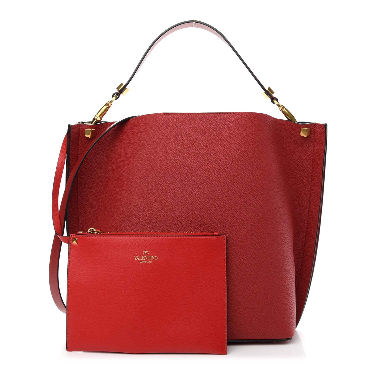 Valentino Garavani Grainy Calfskin VLogo Escape Hobo Bag Rosso Valentino 2 of 8