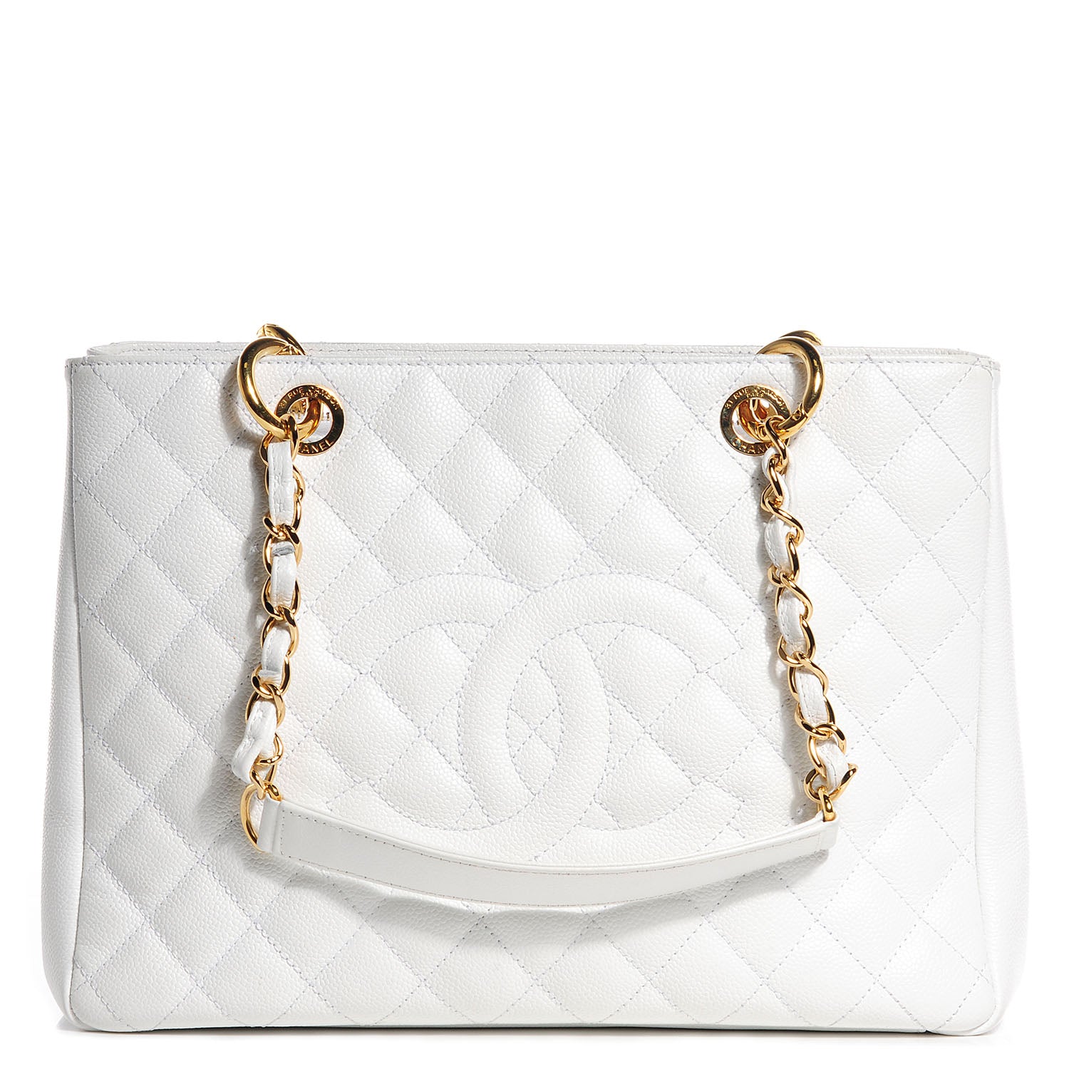 Chanel Caviar Quilted Grand Shopping Tote GST White 1 of 7