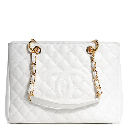Chanel Caviar Quilted Grand Shopping Tote GST White 1 of 7