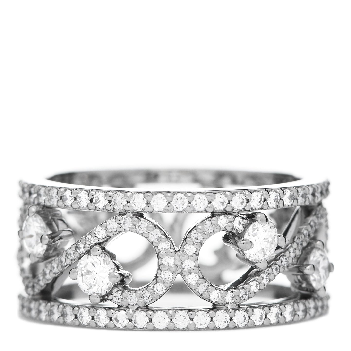 Platinum Diamond Enchant Scroll Ring 54 7