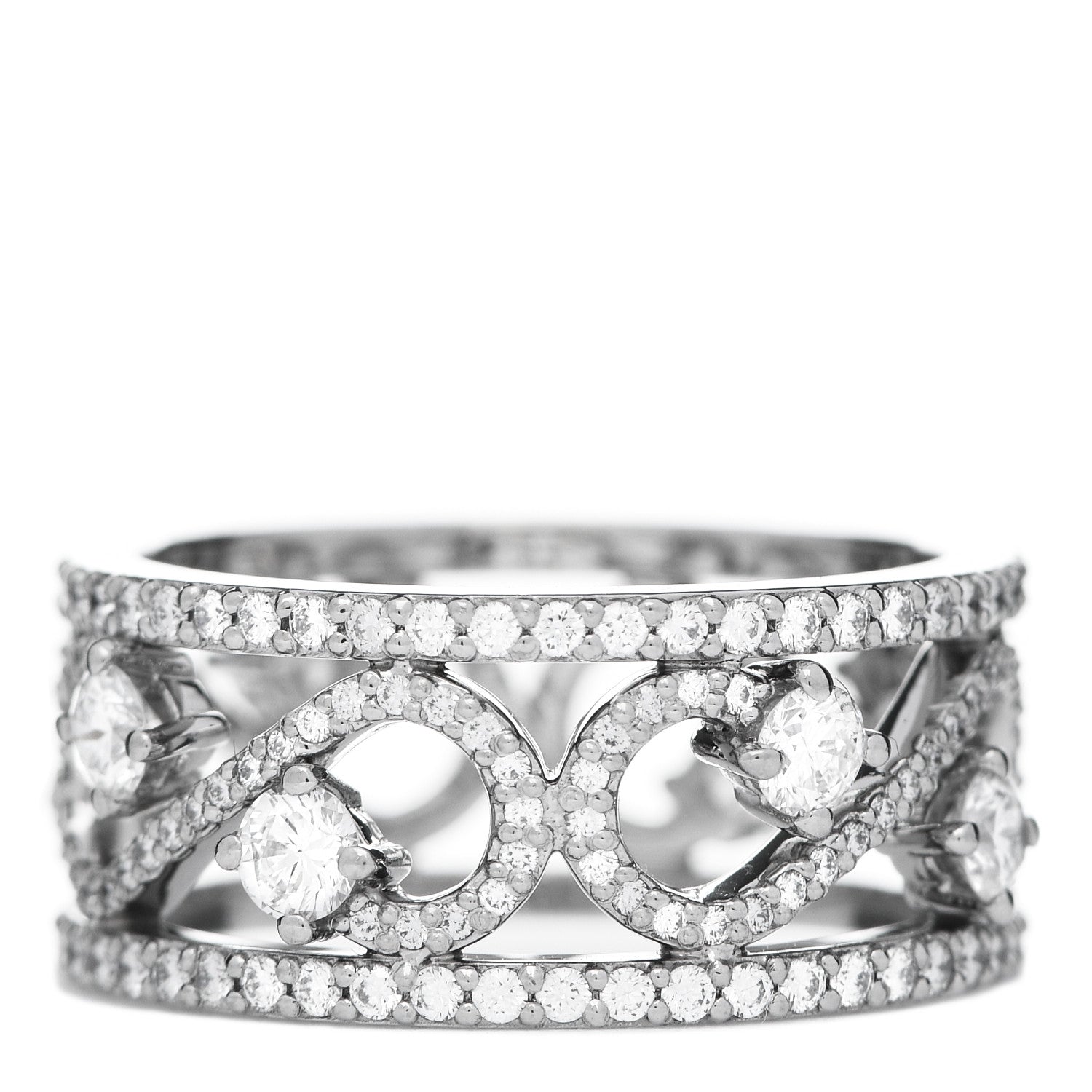 Tiffany Platinum Diamond Enchant Scroll Ring 54 7 1 of 5
