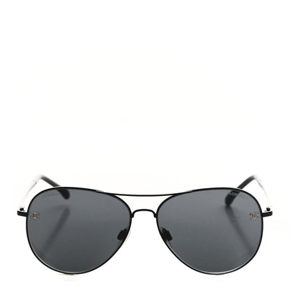 Chanel Metal Aviator CC Sunglasses 4189-T-Q Black 2 of 7