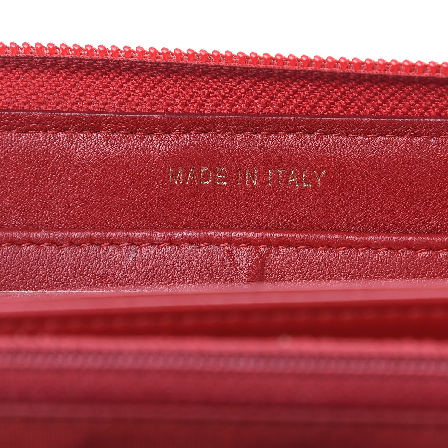Chanel Lambskin Chevron Quilted Zip Around Boy Wallet Red 7 of 14