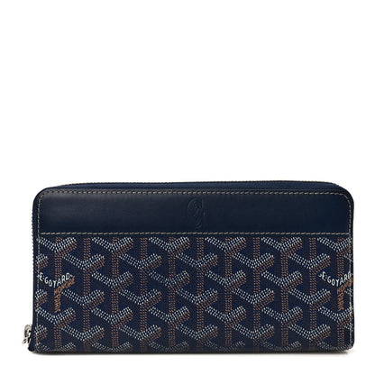 Goyard Goyardine Matignon Zip Around GM Wallet Navy 1 of 10