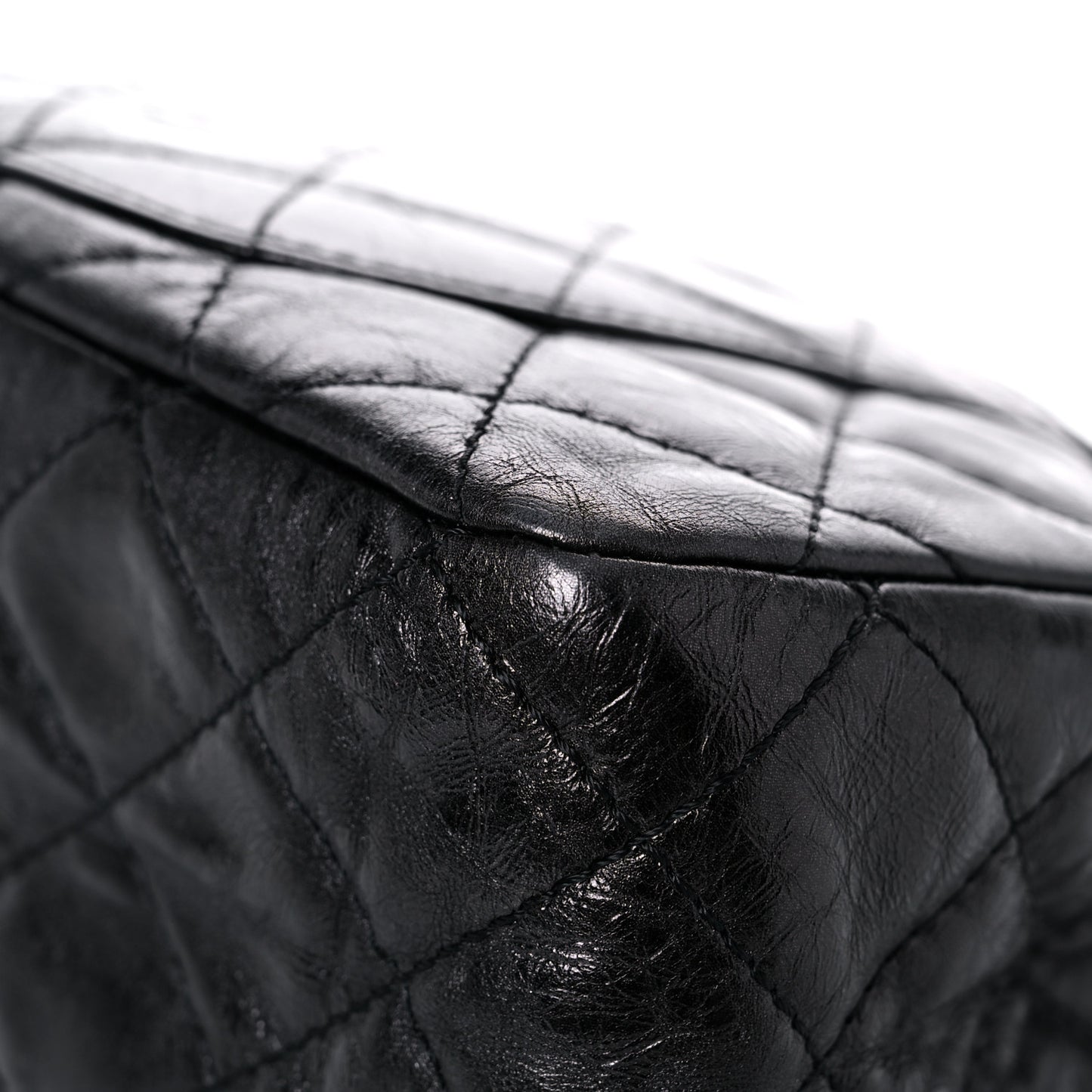 Metallic Aged Calfskin Quilted 2.55 Reissue 227 Flap So Black