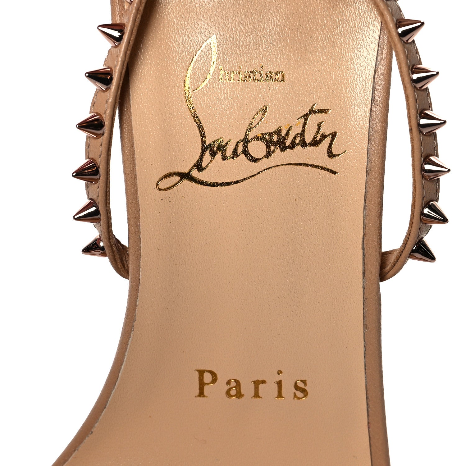 Christian Louboutin Kid Choca Lux 120 Sandals 36.5 Nude Pink Bronze 6 of 9