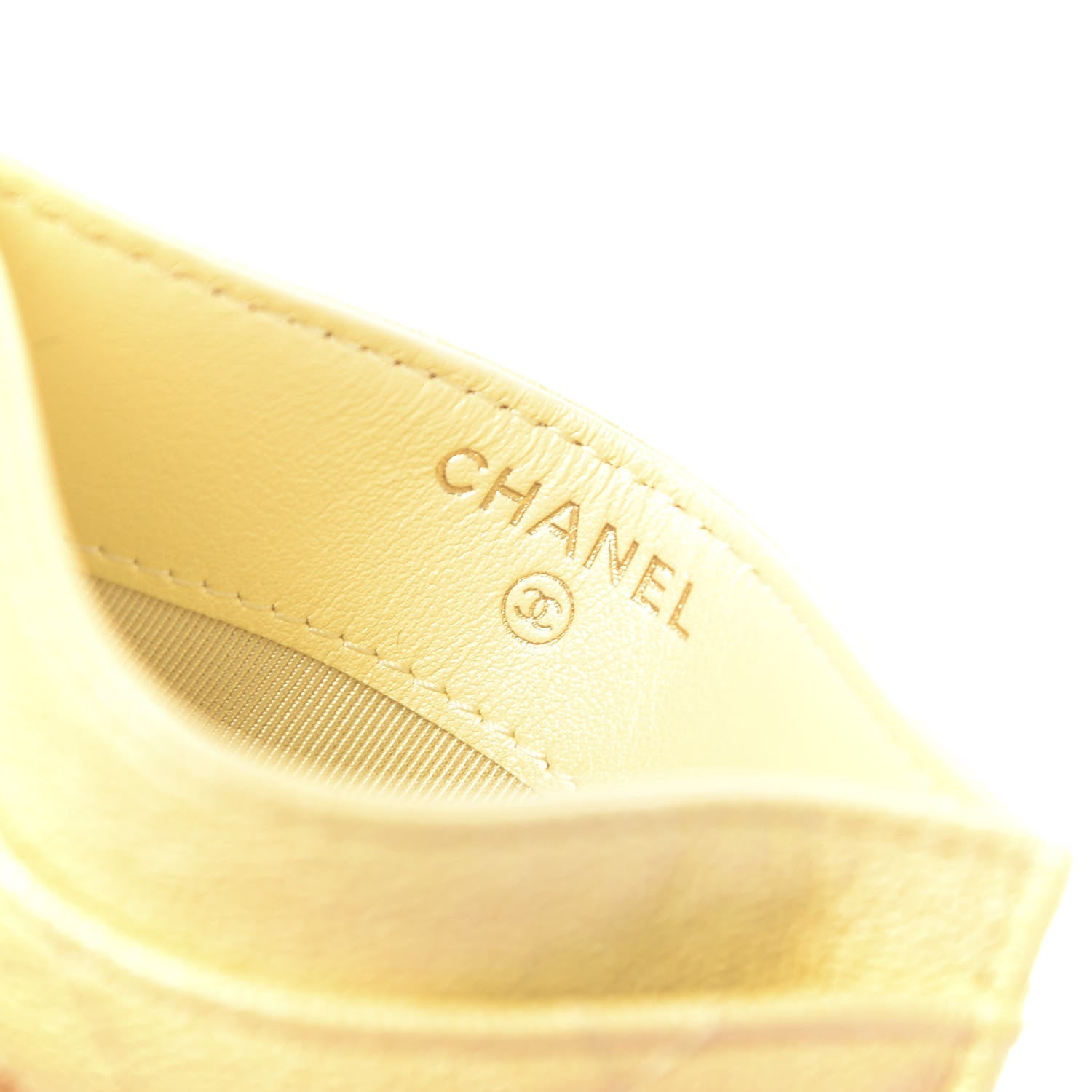 Chanel Iridescent Caviar Quilted Card Holder Yellow 6 of 9