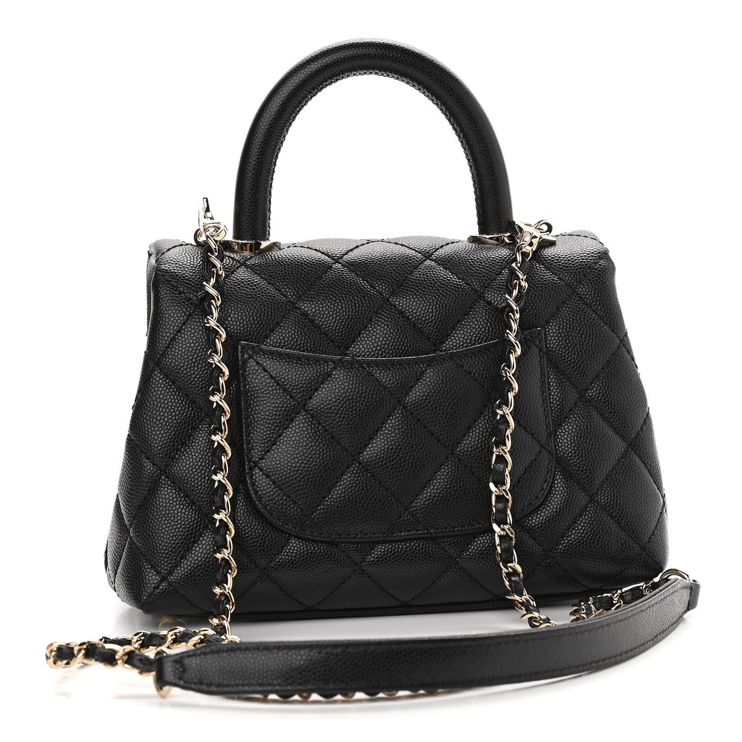 Caviar Quilted Extra Mini Coco Handle Flap Black