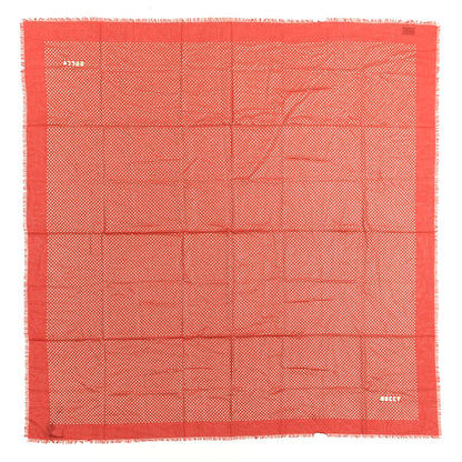 Gucci X SEGA Modal Cashmere GUCCY Stars Print Shawl Flame Red Gold 1 of 5