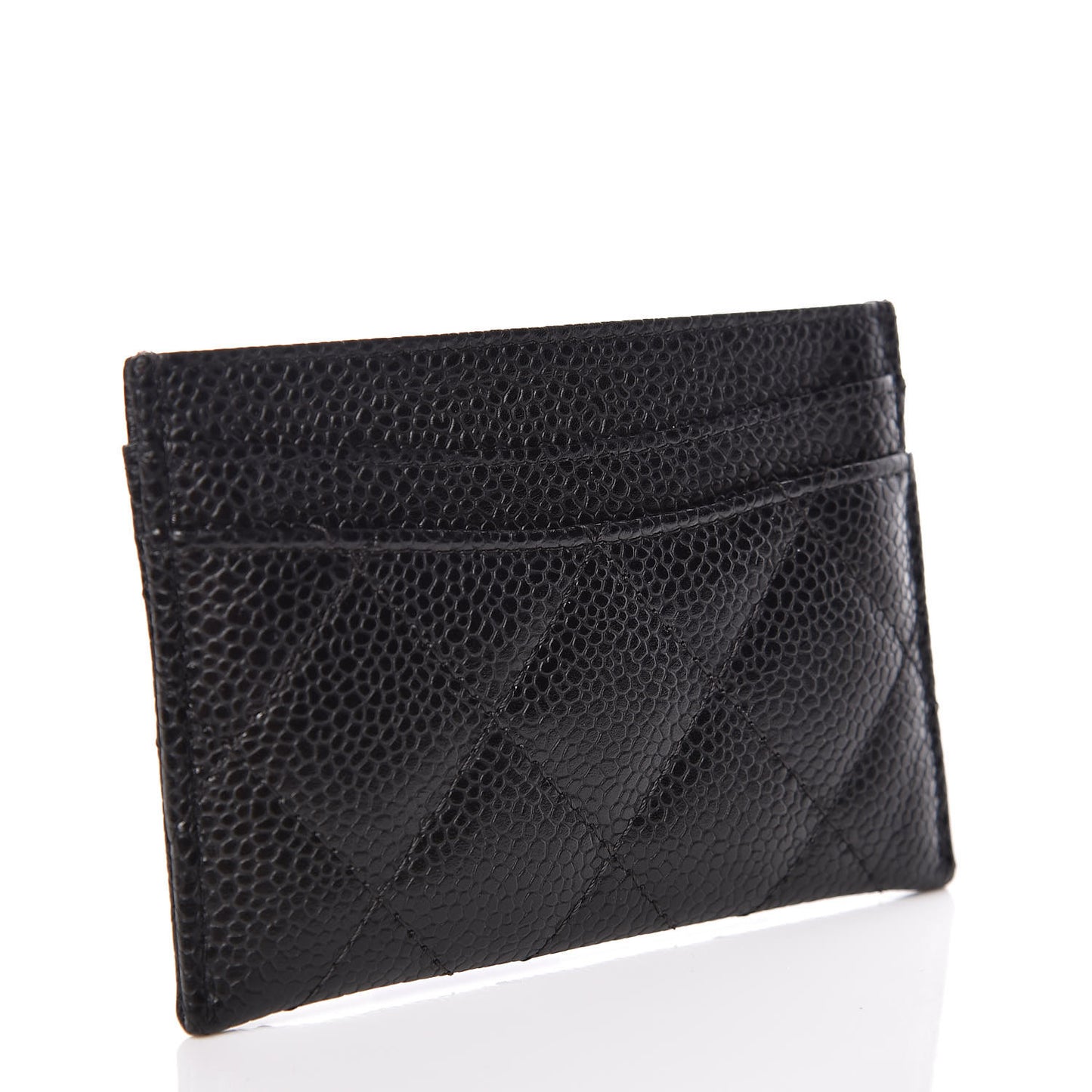 Caviar Quilted Card Holder Black
