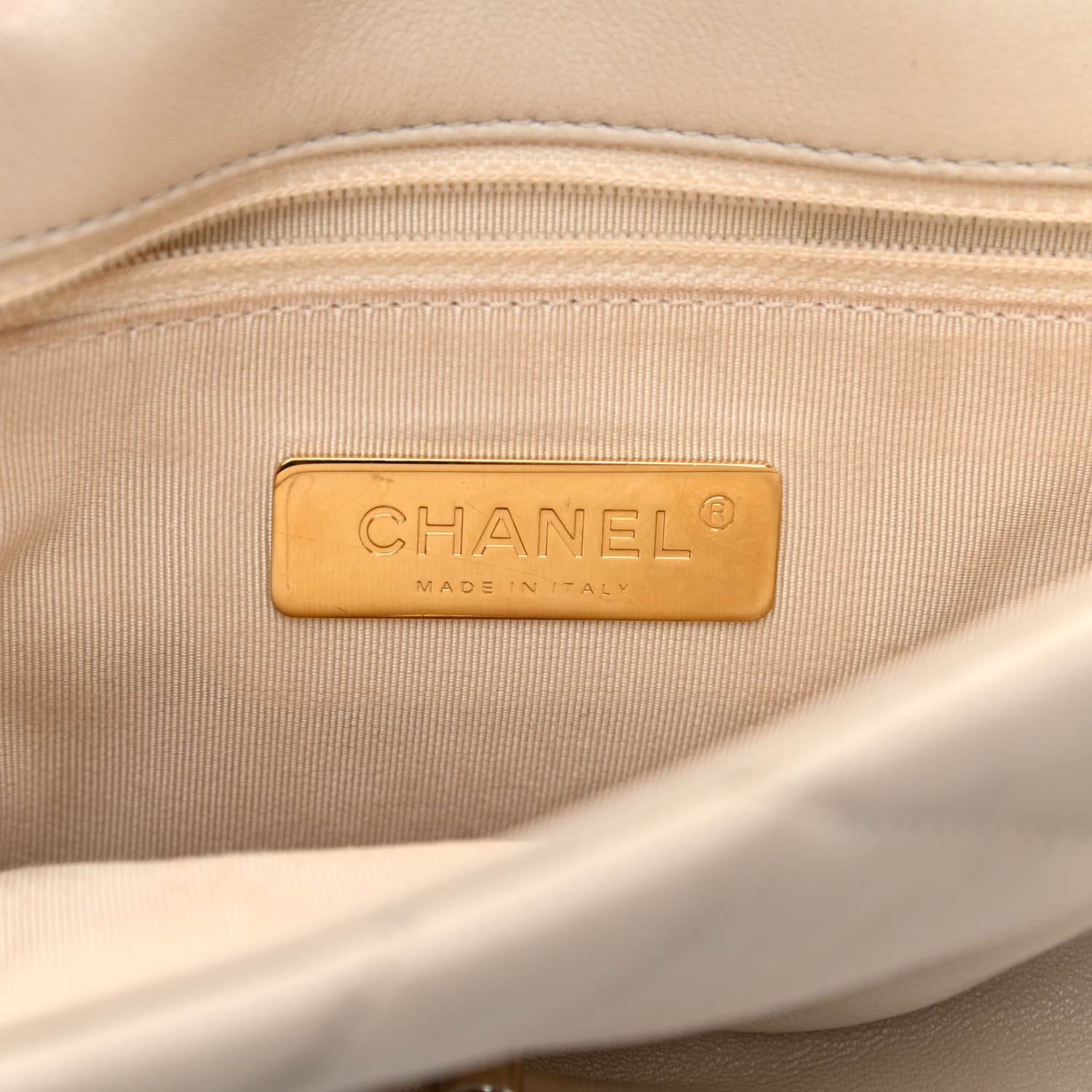 Chanel Lambskin Quilted Medium Chanel 19 Flap Light Beige 6 of 9