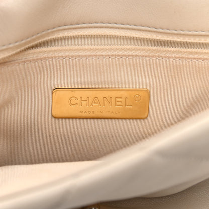 Chanel Lambskin Quilted Medium Chanel 19 Flap Light Beige 6 of 9