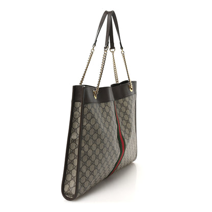 Gucci GG Supreme Monogram Large Rajah Chain Tote Beige New Acero 3 of 10