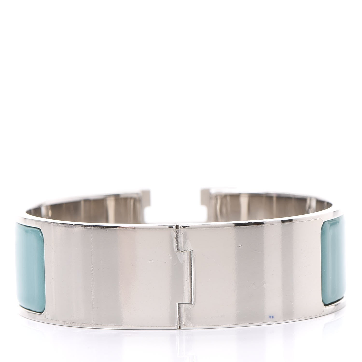 Hermes Enamel Wide Clic Clac H Bracelet GM Vert Bleuete 2 of 6