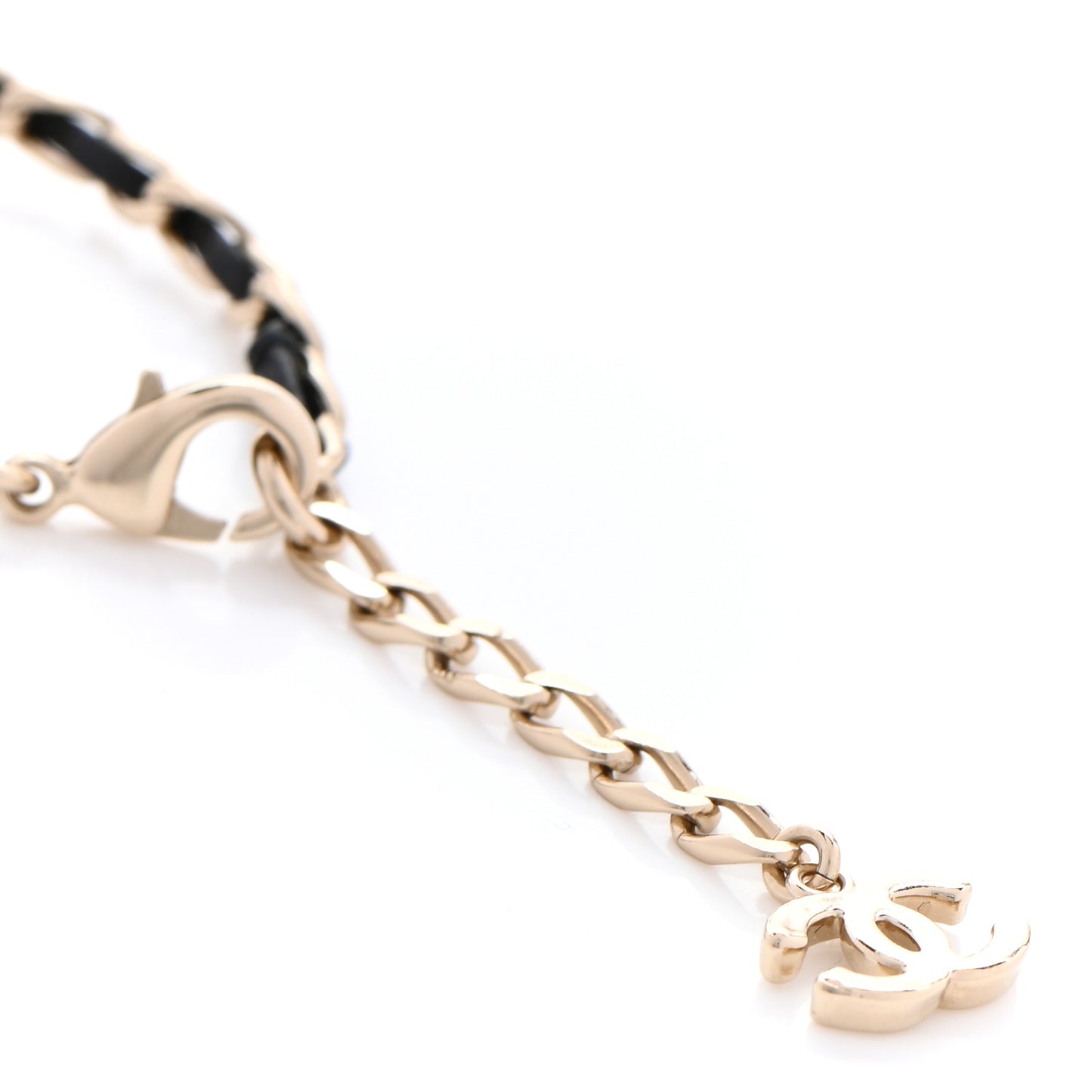 Metal Lambskin Crystal Sergeant Chanel Bracelet Gold