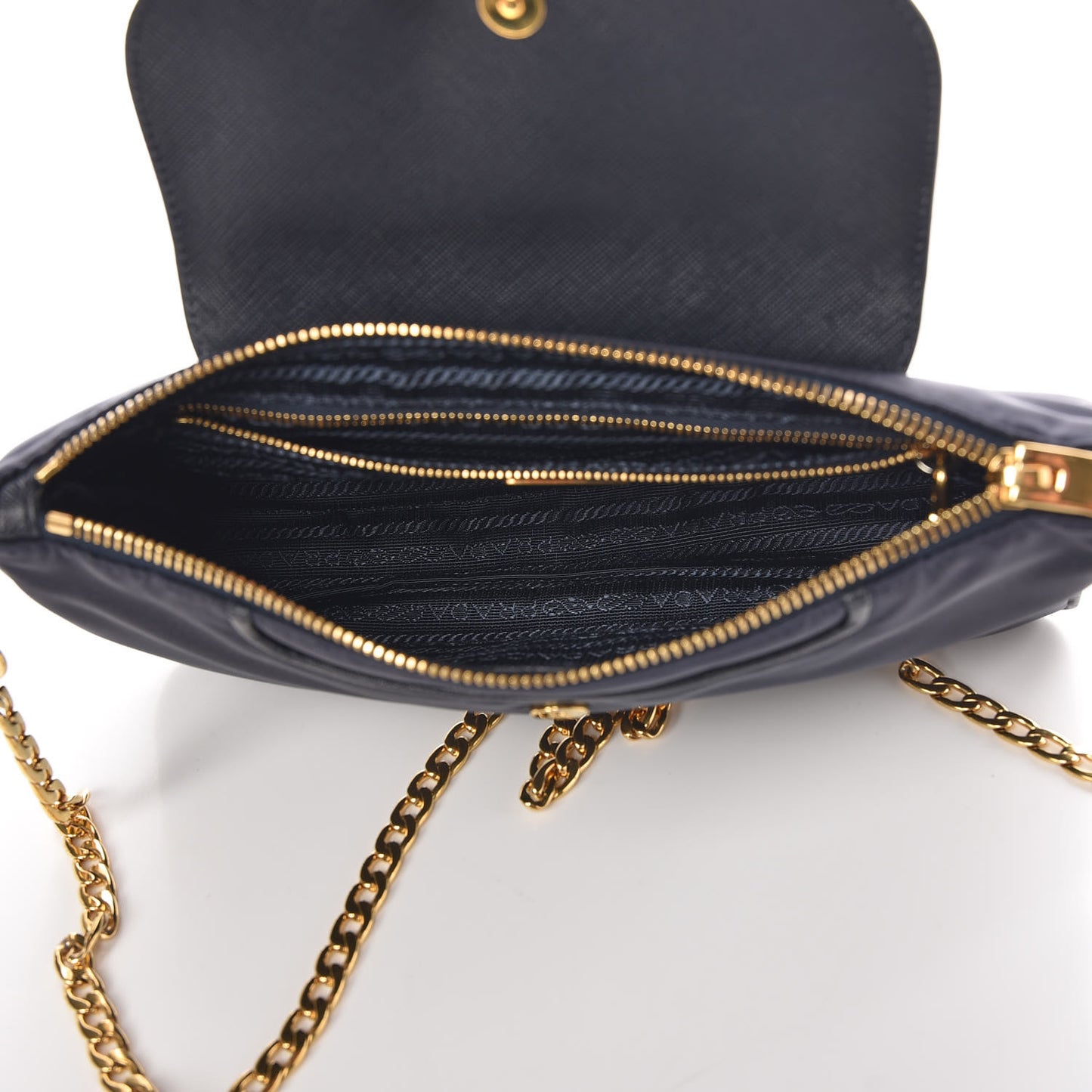 Tessuto Nylon Saffiano Crossbody Bag Black Blue