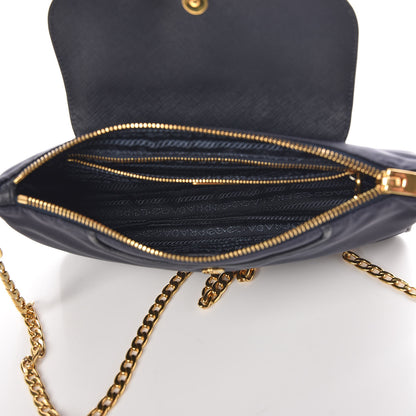 Prada Tessuto Nylon Saffiano Crossbody Bag Black Blue 5 of 7