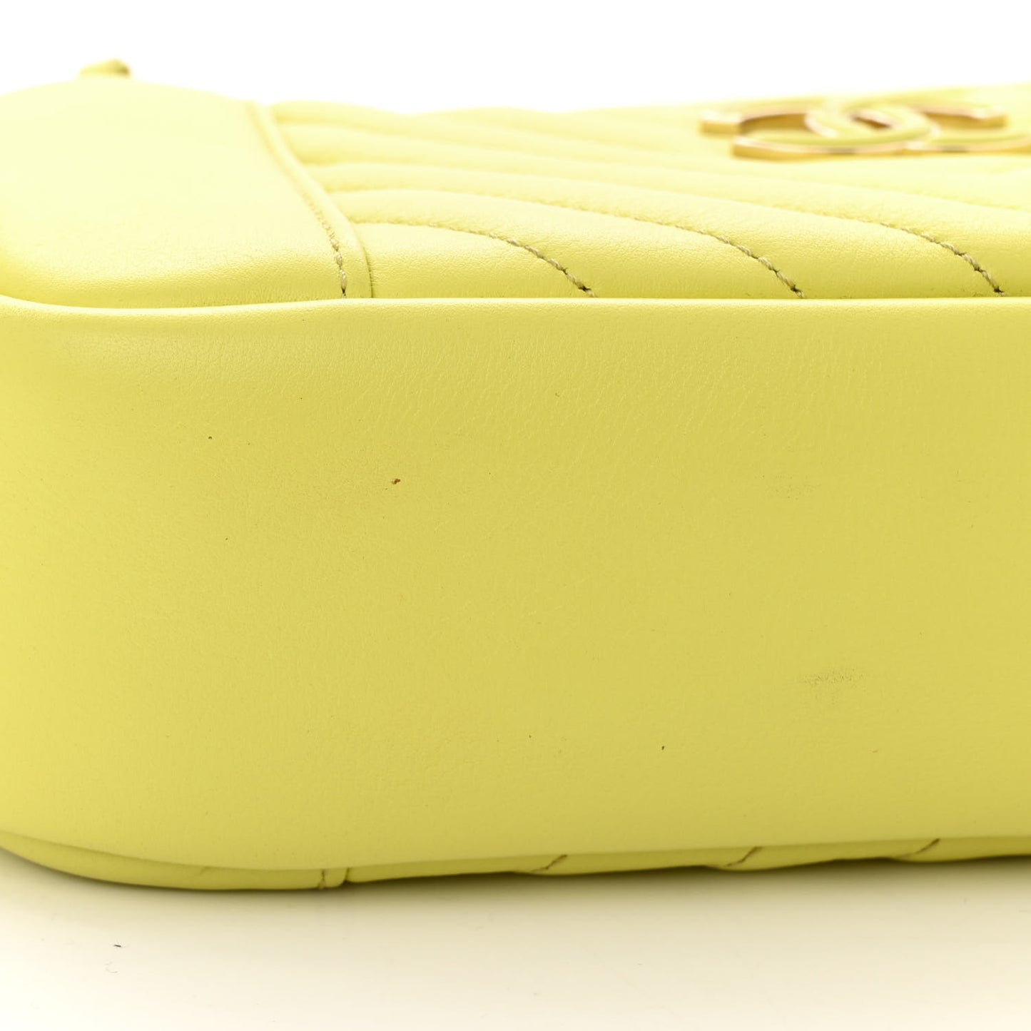 Calfskin Quilted Daily Chevron Camera Case Light Green