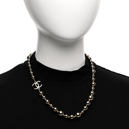 Chanel Metal Bead CC Necklace Gold 2 of 6