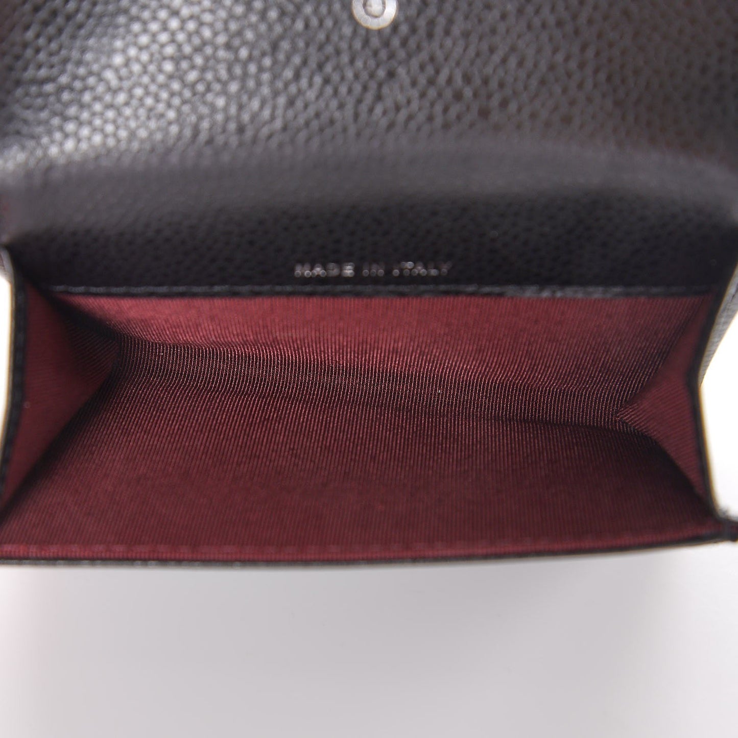Caviar Quilted Flap Card Holder Black