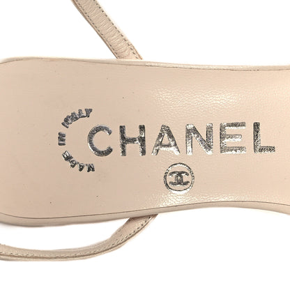 Chanel Lambskin CC Sandals 36 Beige Light Pink 7 of 10