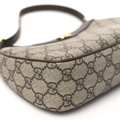 Gucci GG Supreme Monogram Textured Dollar Calfskin Small Ophidia Hobo Beige Ebony New Acero 9 of 12