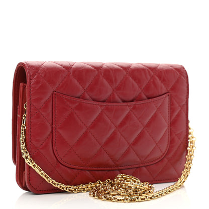 Chanel Aged Calfskin Quilted Reissue Wallet On Chain WOC Red 3 of 13