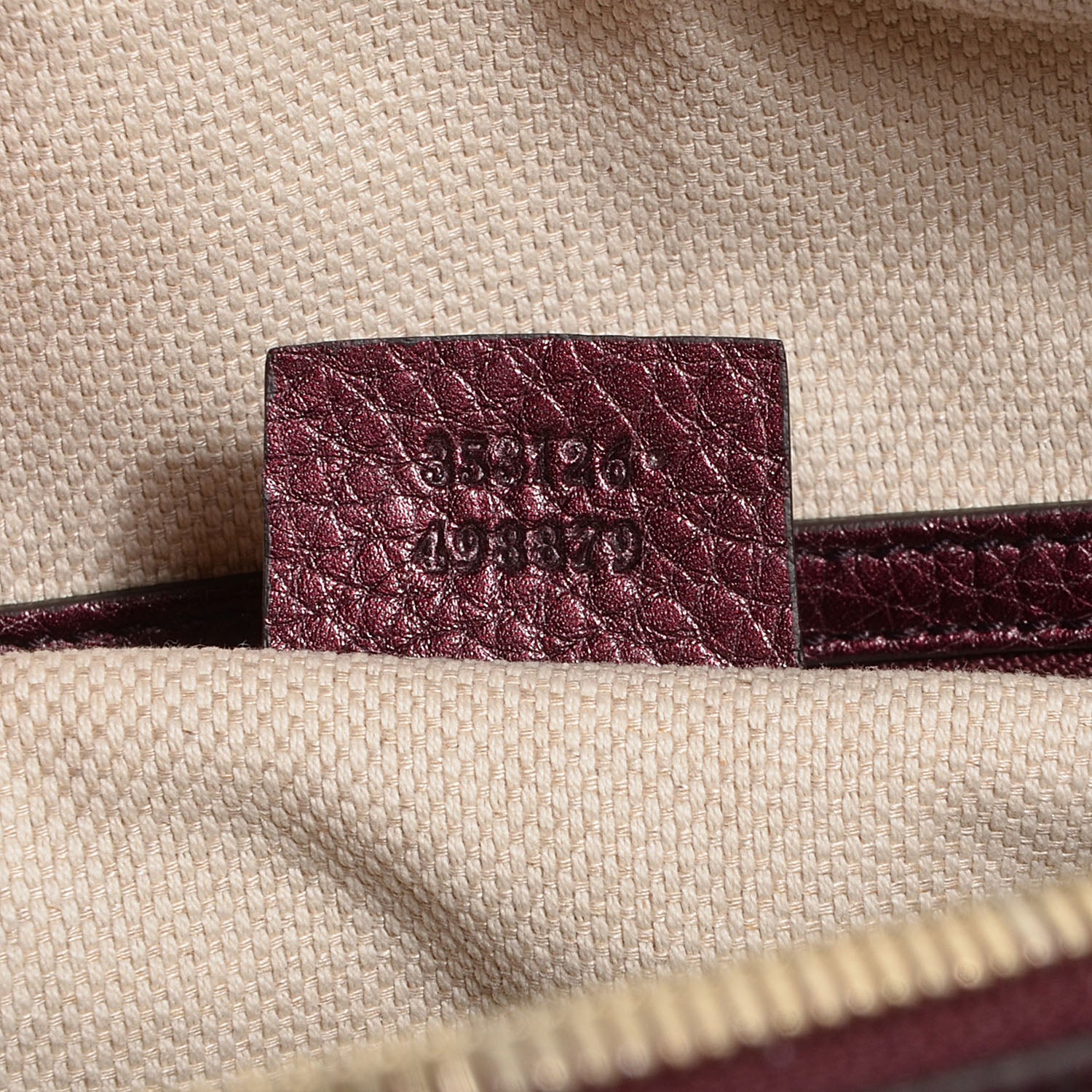Gucci Metallic Cellarius Calfskin Medium Soho Bowler Classic Burgundy 7 of 7