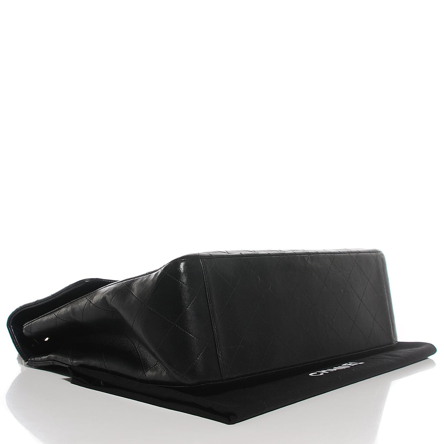 Lambskin Quilted XL Jumbo Flap Black