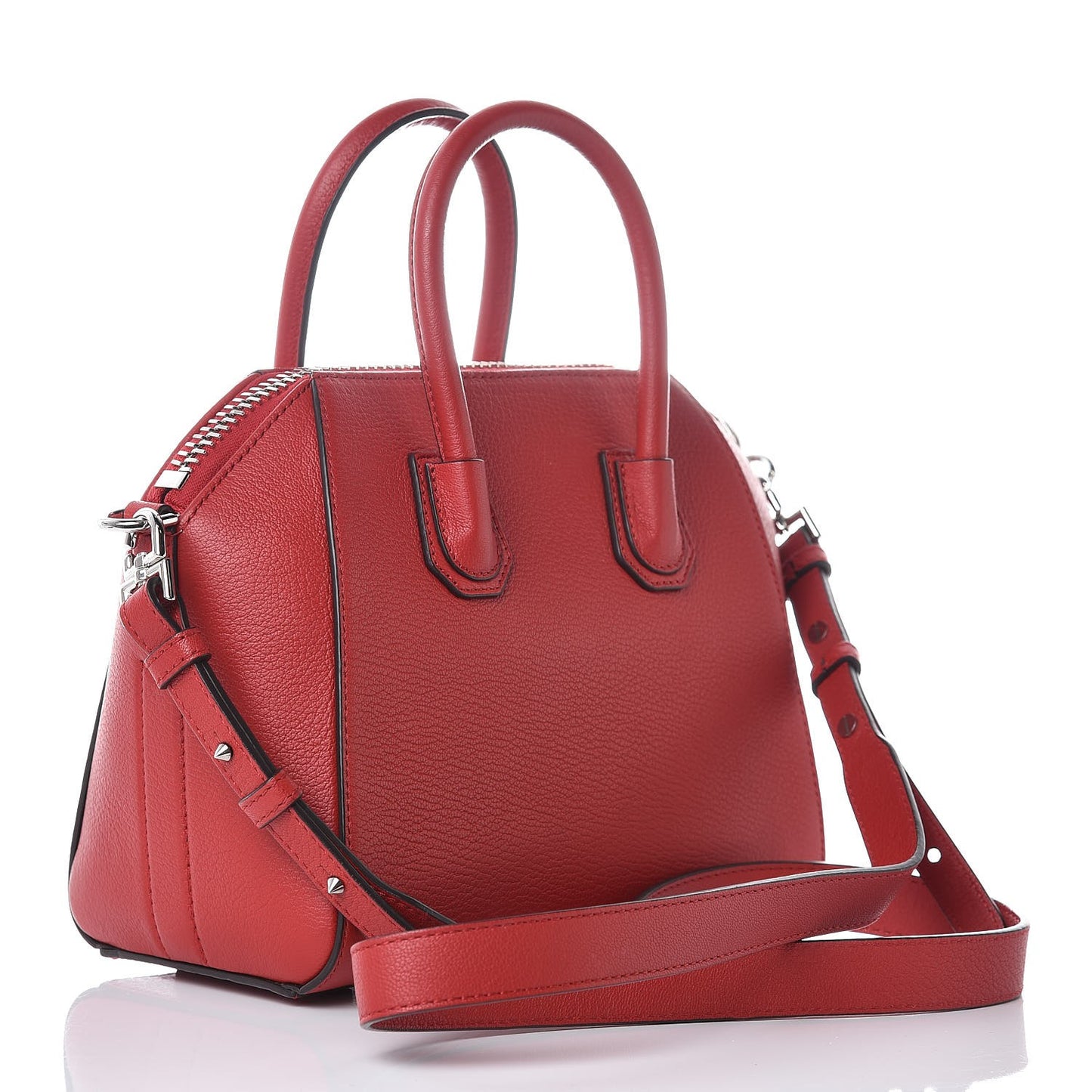 Sugar Goatskin Mini Antigona Bright Red