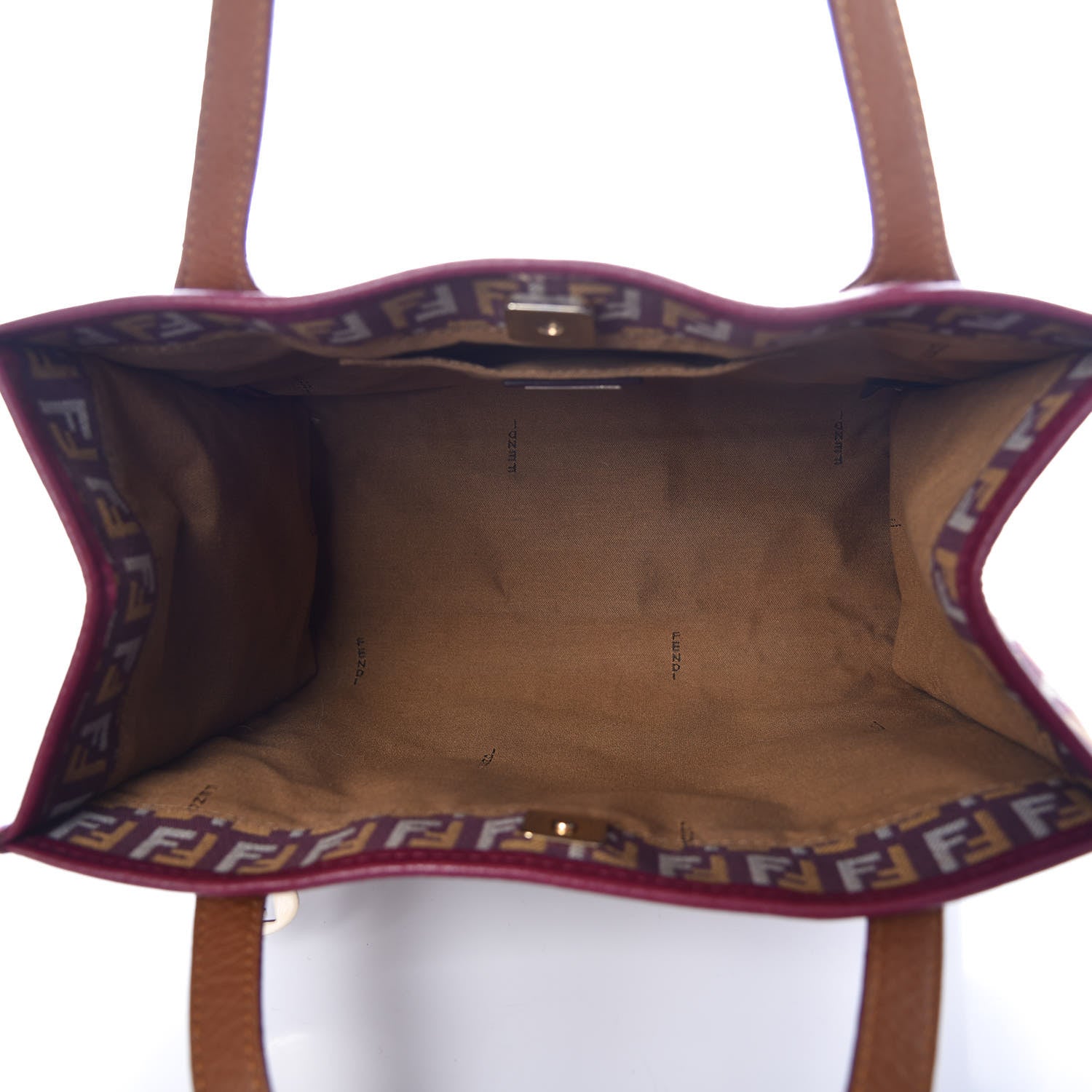 Fendi Zucchino Vitello Shopping Tote Amarena Ocra 5 of 7