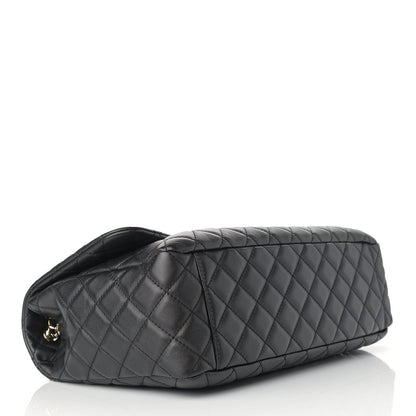 Chanel Metallized Calfskin Quilted Small XXL Travel Flap Bag Black 4 of 9