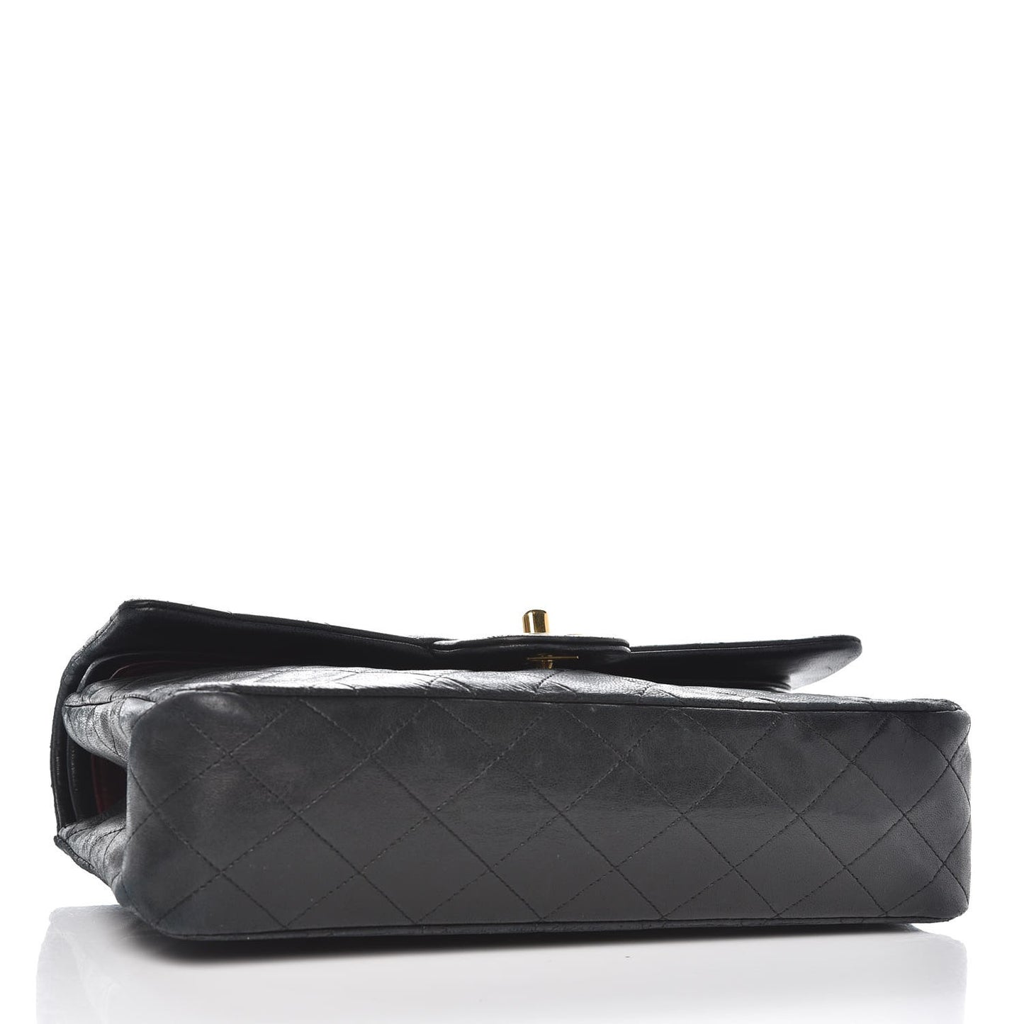 Lambskin Quilted Medium Double Flap Black