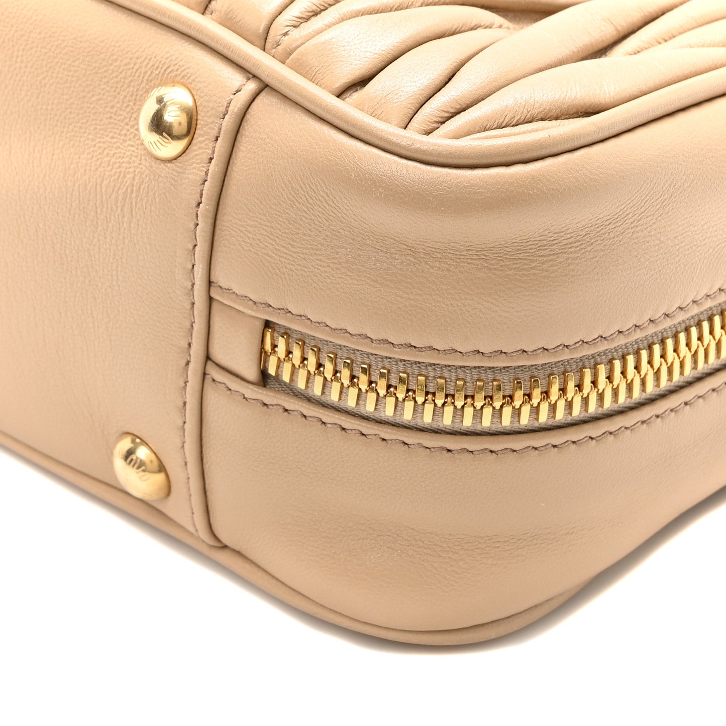 Nappa Matelasse Large Arcadie Top Handle Bag Sabbia