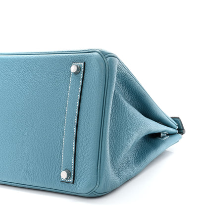 Hermes Taurillon Clemence Birkin 35 Blue Jean 10 of 13