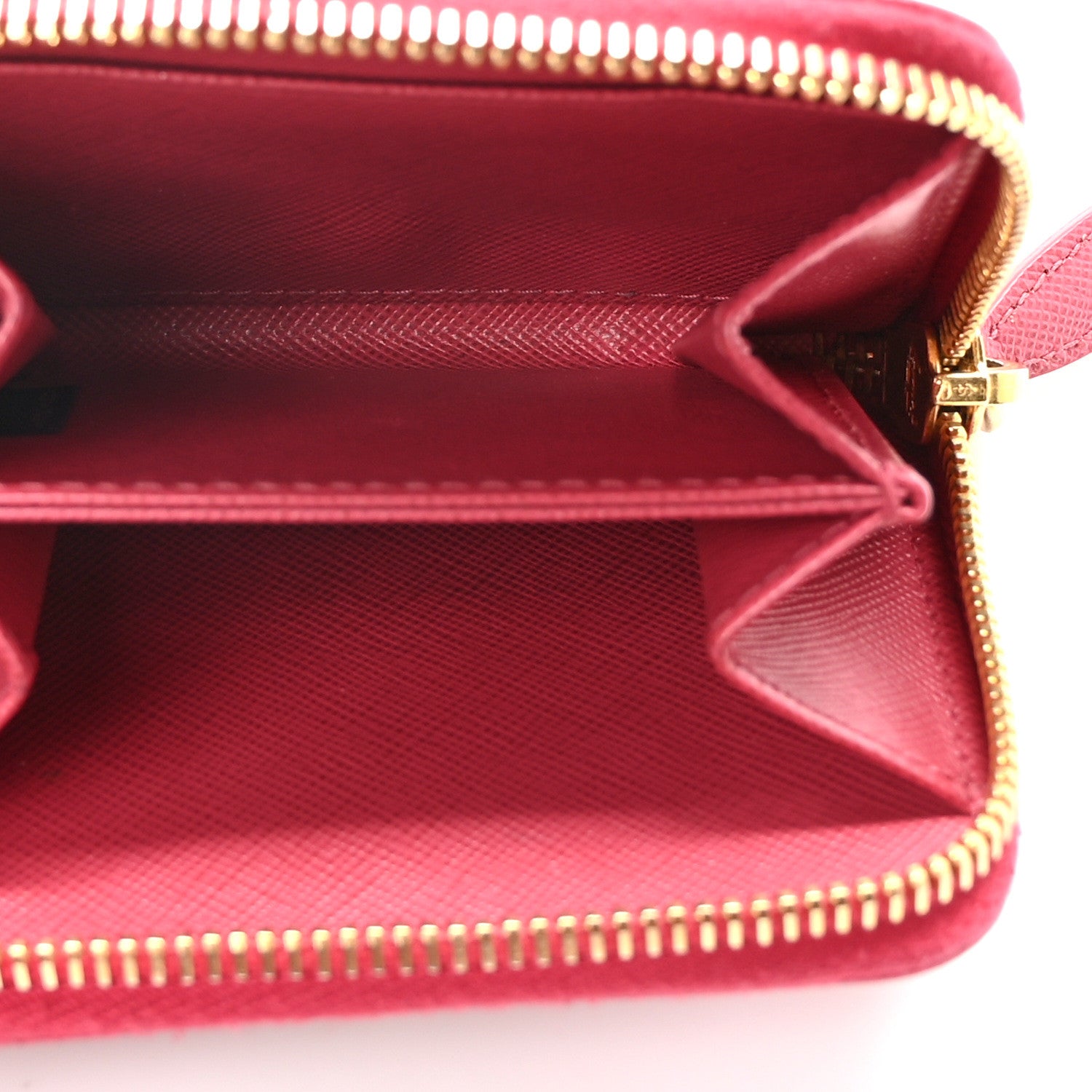 Prada Saffiano Metal Zip Coin Purse Fuoco 5 of 12