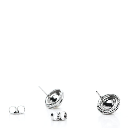 David Yurman Sterling Silver Diamond Freshwater Pearl Crossover Earrings 3 of 4