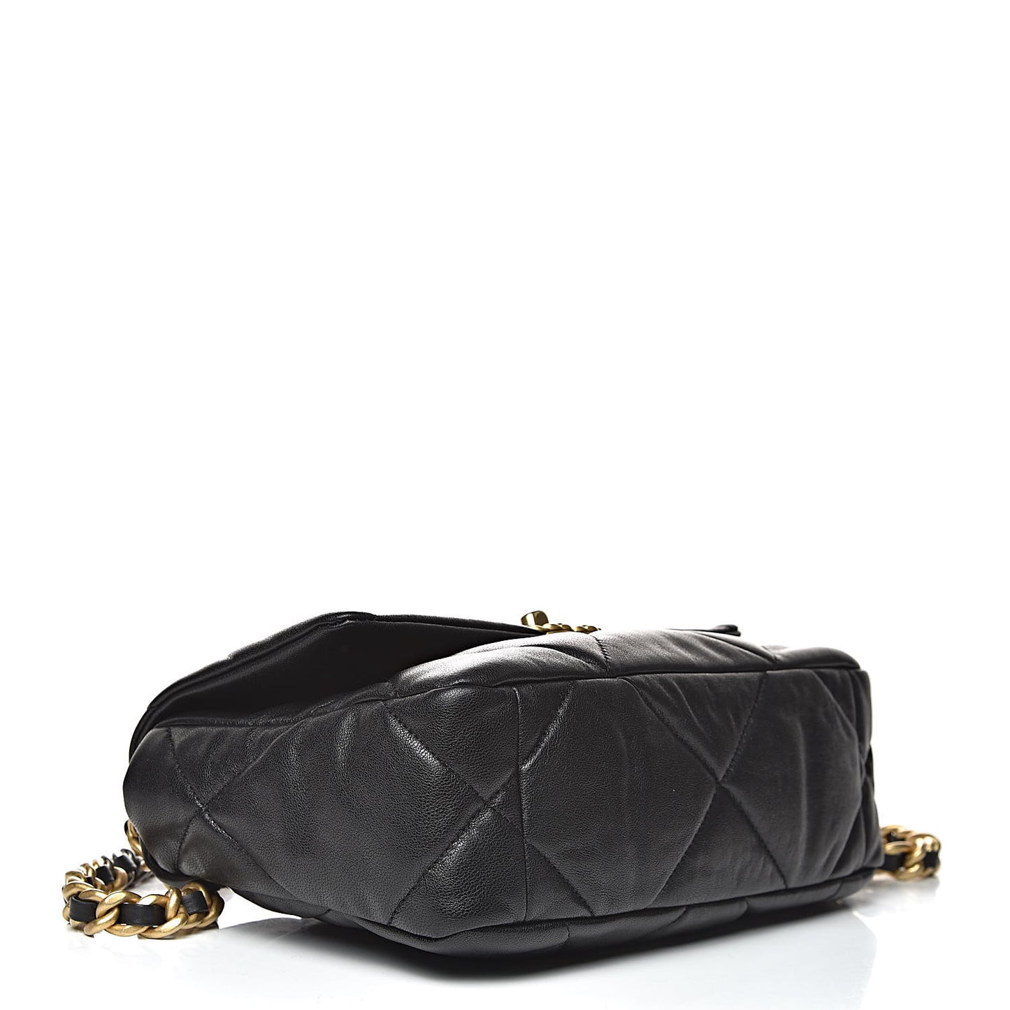 Lambskin Quilted Medium 19 Flap Black