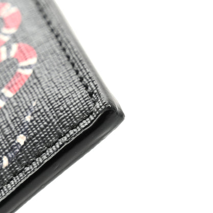 Gucci GG Supreme Monogram Kingsnake Card Case Black Grey 9 of 10
