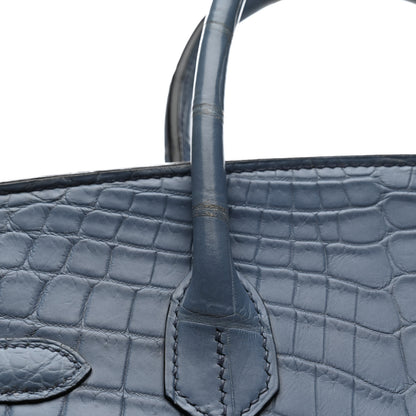 Hermes Matte Niloticus Crocodile Birkin 30 Bleu Ciel 26 of 45